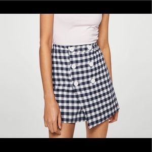 Mango Gingham print skirt M